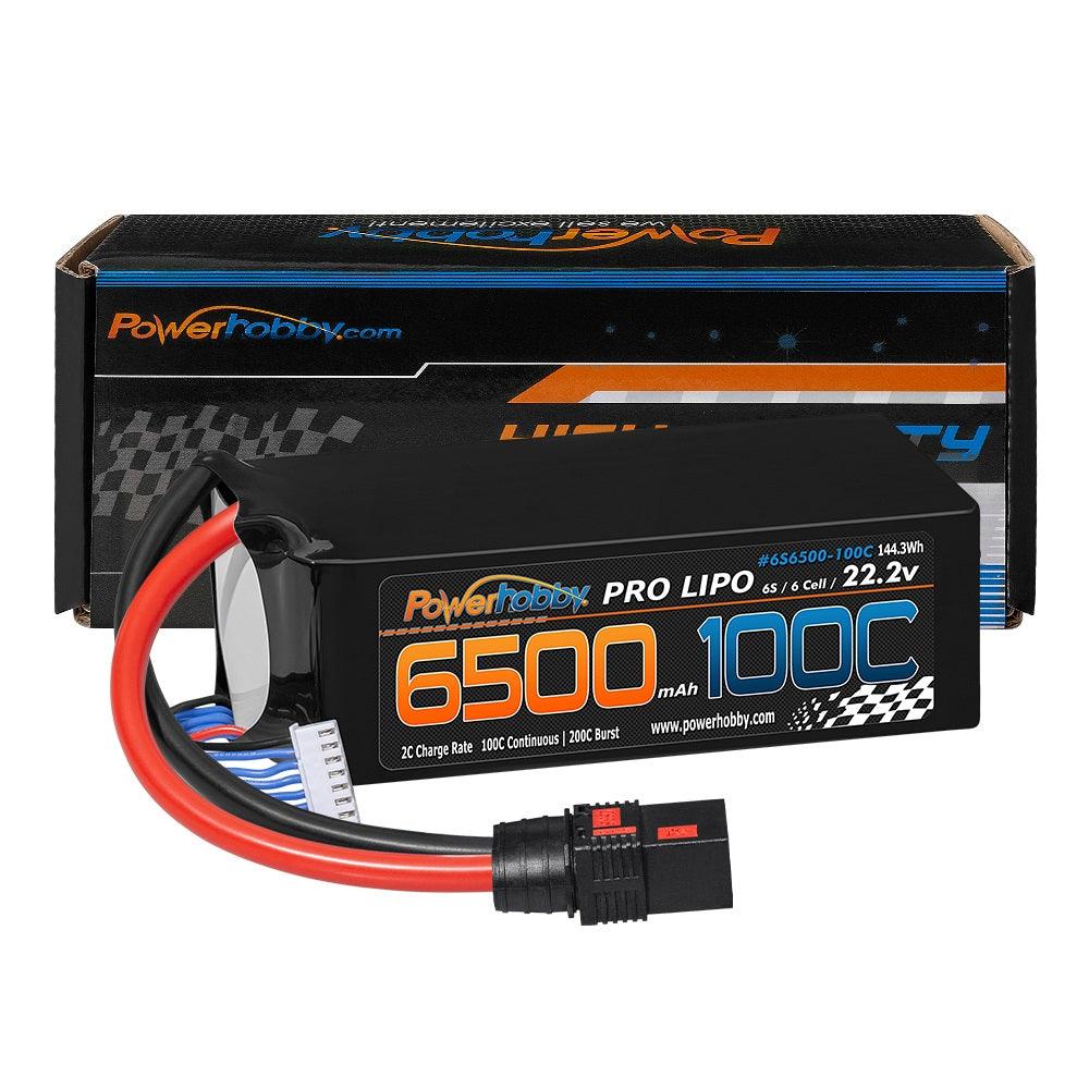 Powerhobby 6S 22.2V 6500mah 100c Lipo Battery w QS8 Plug 8AWG Wire - PowerHobby