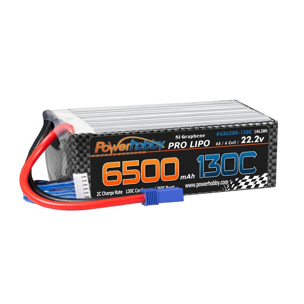 Powerhobby 6S 22.2V 6500mah 130C GRAPHENE Lipo Battery w EC5 Plug - PowerHobby