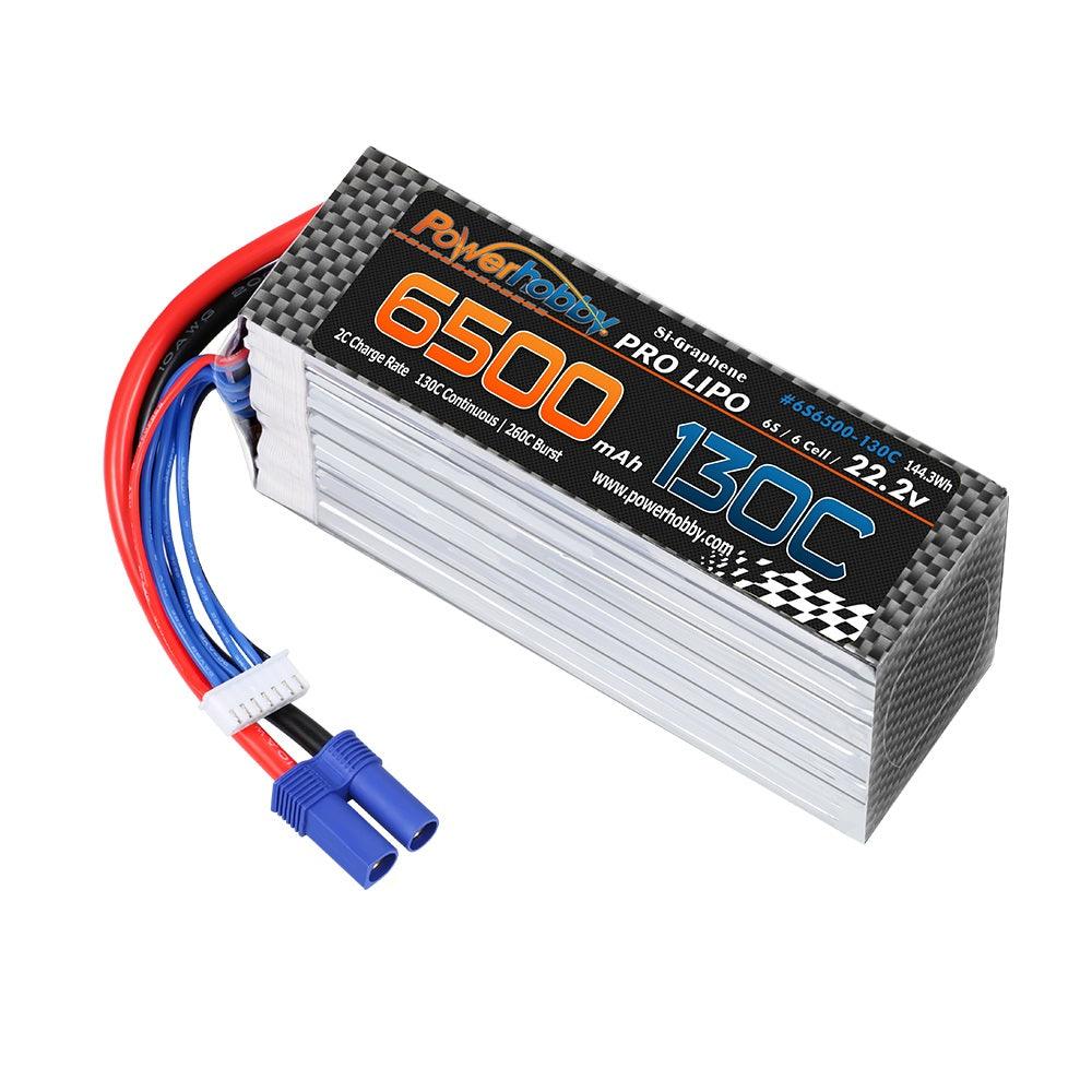 Powerhobby 6S 22.2V 6500mah 130C GRAPHENE Lipo Battery w EC5 Plug - PowerHobby