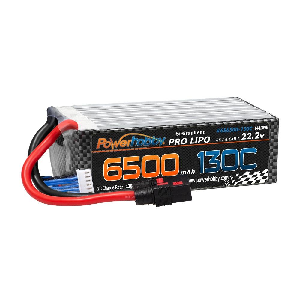 Powerhobby 6S 22.2V 6500mah 130C GRAPHENE Lipo Battery w QS8 Plug 8AWG Wire - PowerHobby