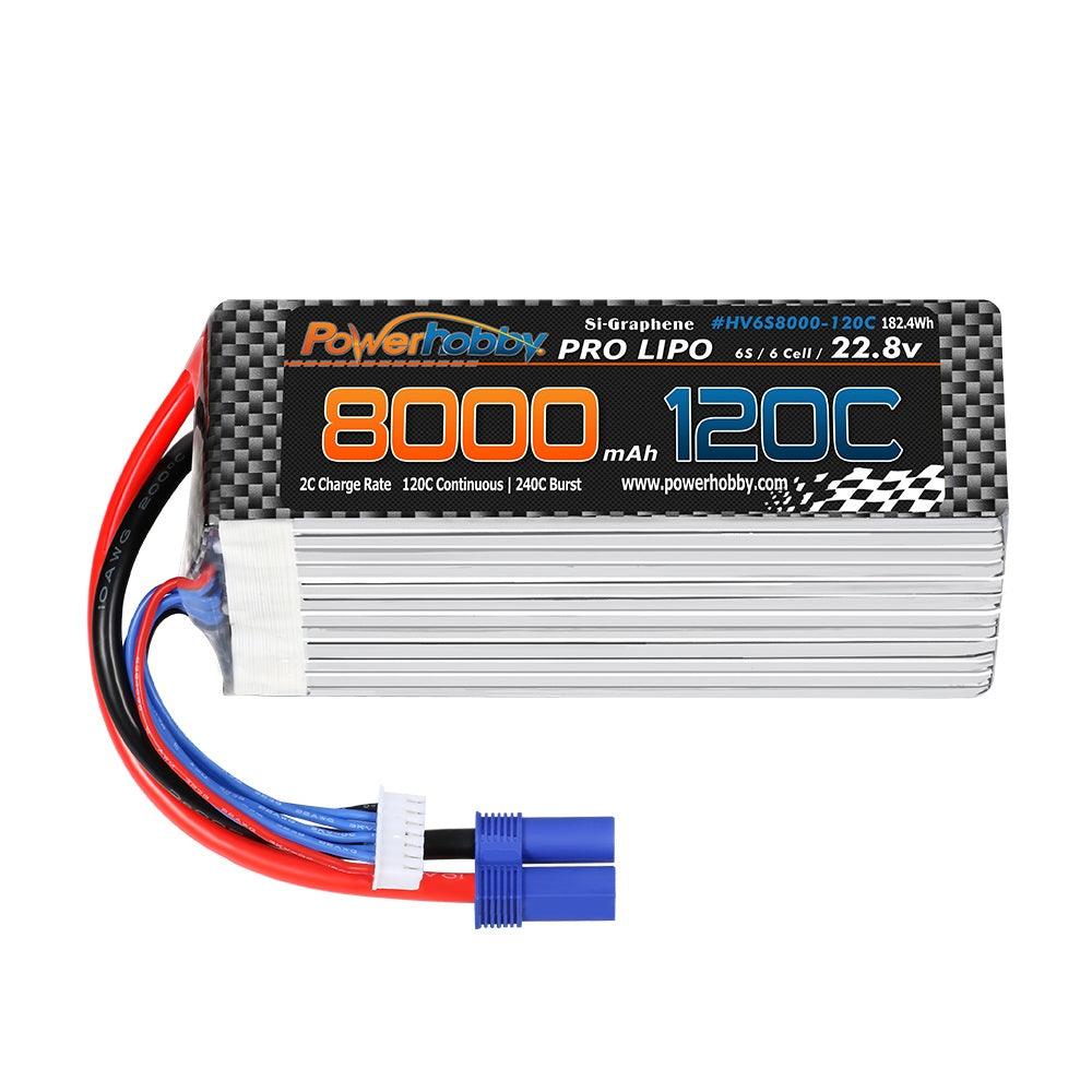 Powerhobby 6S 22.8V 8000mah 120C GRAPHENE + HV Lipo Battery w EC5 Plug - PowerHobby
