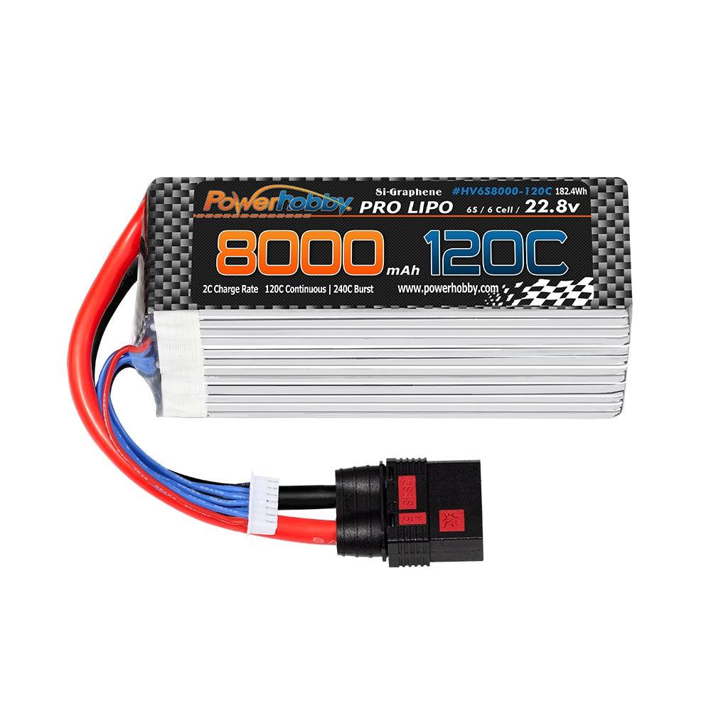 Powerhobby 6S 22.8V 8000mah 120C GRAPHENE + HV Lipo Battery w QS8 Plug 8AWG Wire - PowerHobby