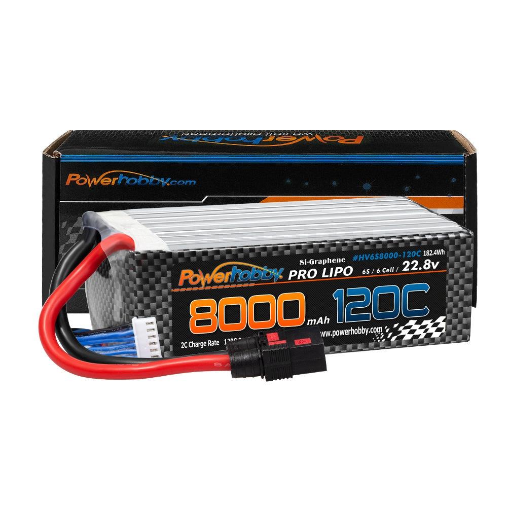 Powerhobby 6S 22.8V 8000mah 120C GRAPHENE + HV Lipo Battery w QS8 Plug 8AWG Wire - PowerHobby