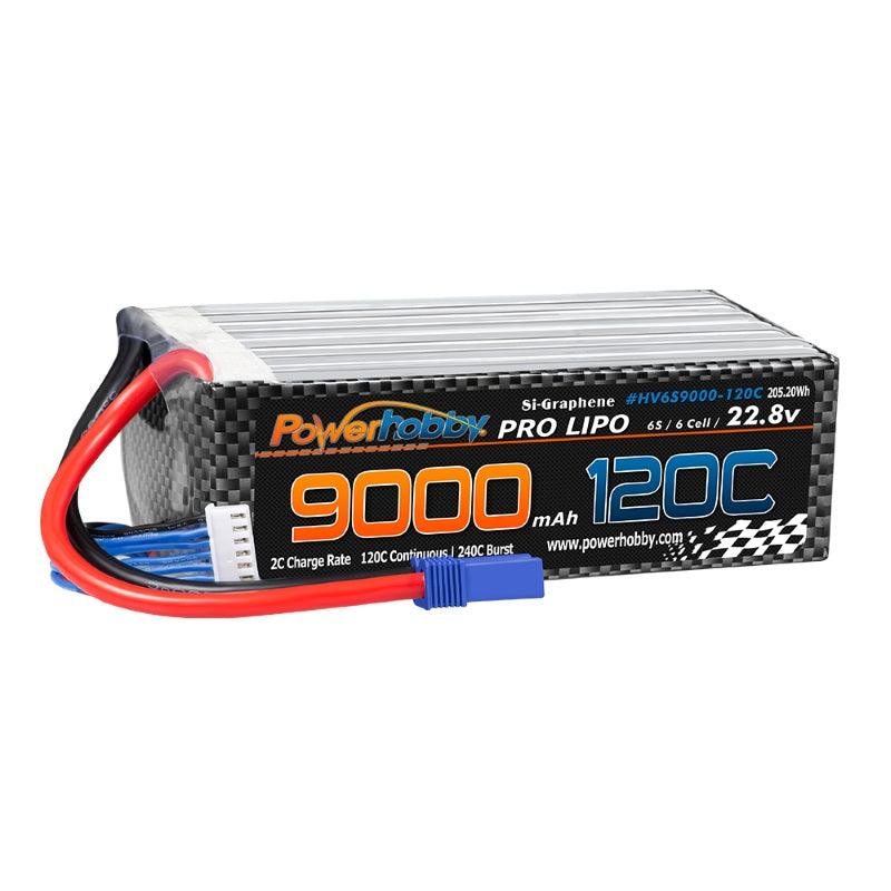 Powerhobby 6S 22.8V 9000mah 120C GRAPHENE + HV Lipo Battery w EC5 Plug - PowerHobby
