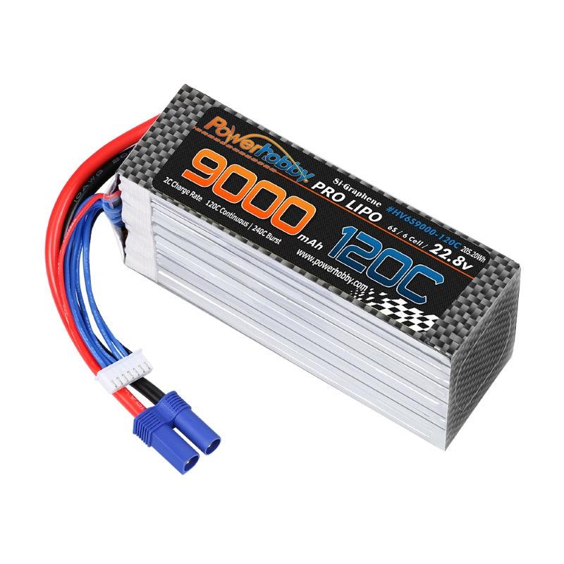 Powerhobby 6S 22.8V 9000mah 120C GRAPHENE + HV Lipo Battery w EC5 Plug - PowerHobby