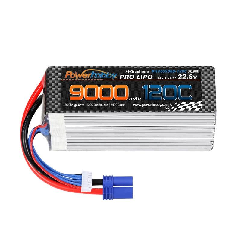 Powerhobby 6S 22.8V 9000mah 120C GRAPHENE + HV Lipo Battery w EC5 Plug - PowerHobby
