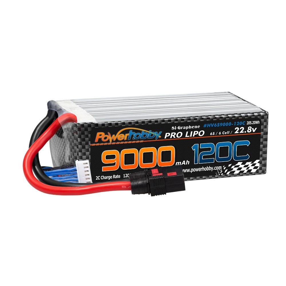 Powerhobby 6S 22.8V 9000mah 120C GRAPHENE + HV Lipo Battery QS8 Plug 8AWG Wire - PowerHobby