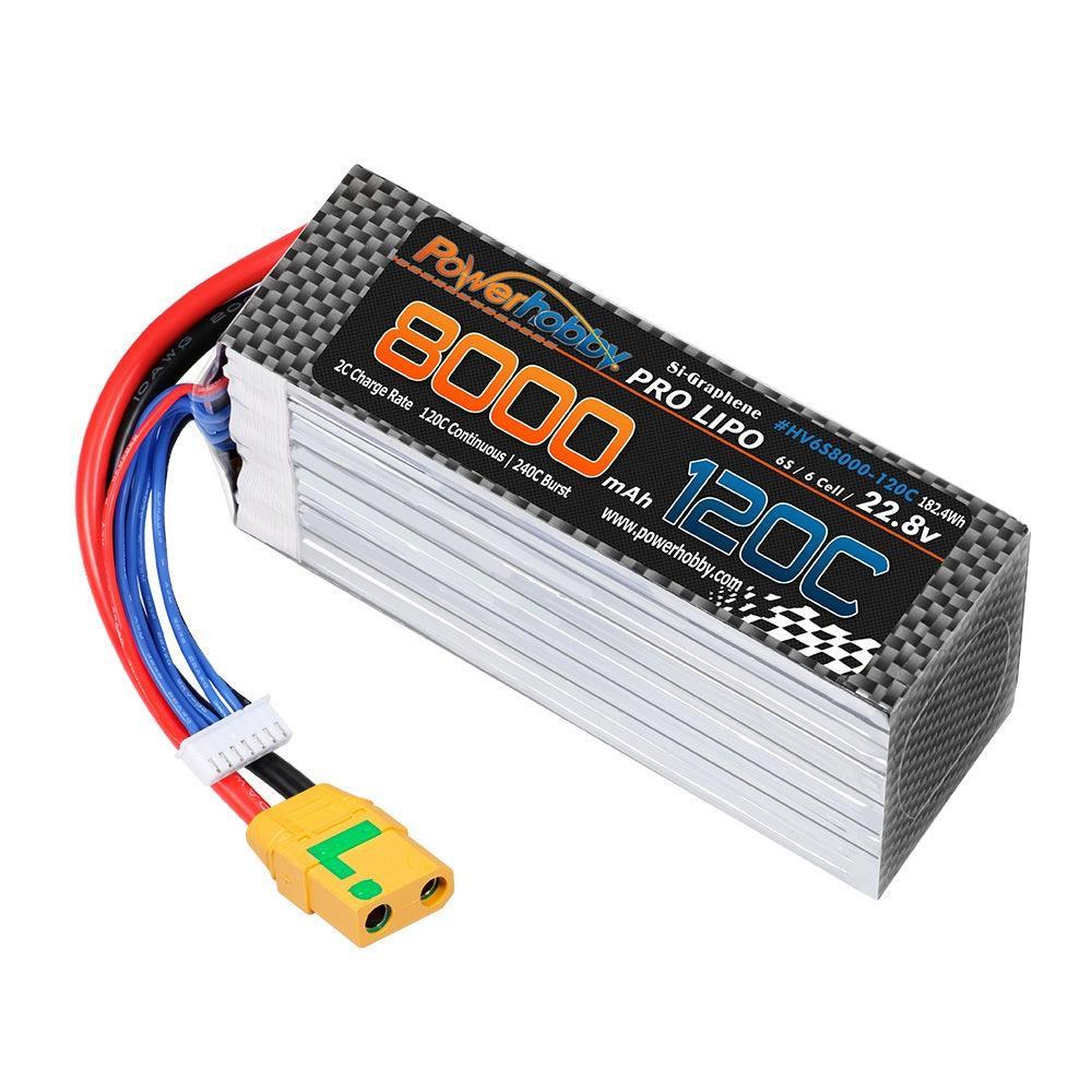 Powerhobby 6S 22.8V 8000mah 120C GRAPHENE + HV Lipo Battery w XT90