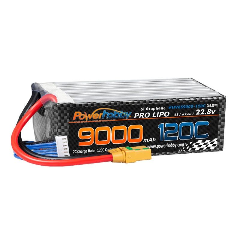 Powerhobby 6S 22.8V 9000mah 120C GRAPHENE + HV Lipo Battery w XT90 Plug - PowerHobby