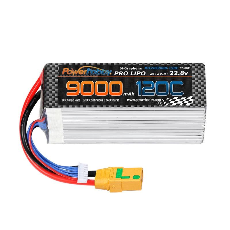 Powerhobby 6S 22.8V 9000mah 120C GRAPHENE + HV Lipo Battery w XT90 Plug - PowerHobby