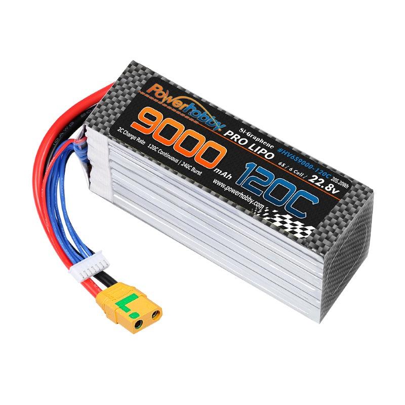 Powerhobby 6S 22.8V 9000mah 120C GRAPHENE + HV Lipo Battery w XT90 Plug - PowerHobby