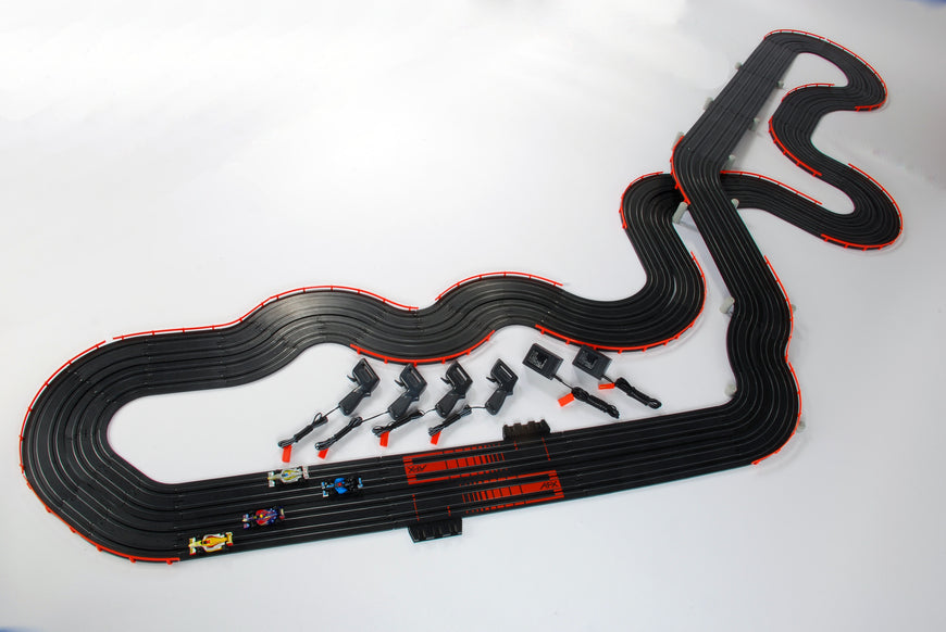 New AFX MegaG+ Super International Ho Slot Car Race Set Tri Power 21018 4 Lane - PowerHobby