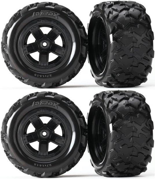 Traxxas 7672 LaTrax Tires/Wheels Assembled Glued Teton (4) - PowerHobby