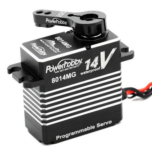 Powerhobby 8014MG 14v Programmable Waterproof HV Brushless 3s Lipo Servo - PowerHobby