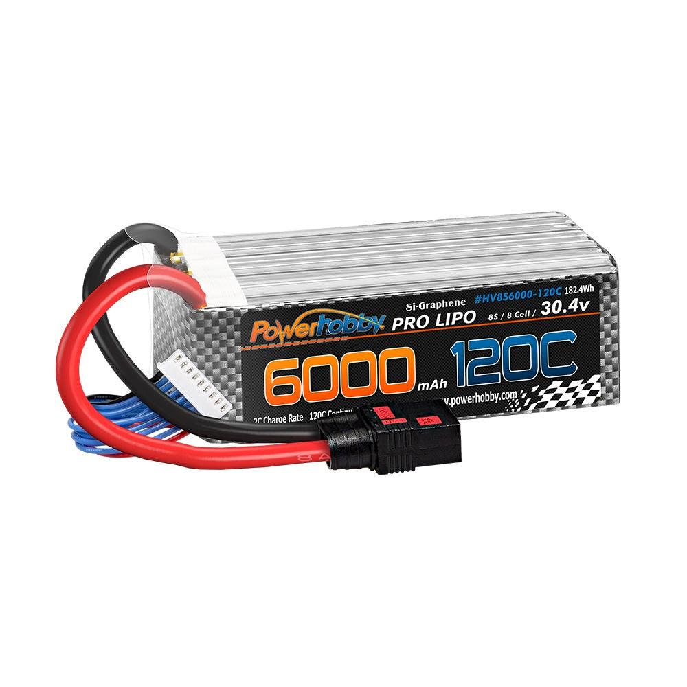 POWERHOBBY 8S 30.4V 6000MAH 120C GRAPHENE + HV LIPO BATTERY W QS8 PLUG 8 AWG - PowerHobby