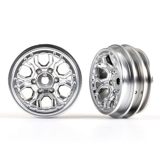 Traxxas 9770-SATIN TRX-4M Multi-Spoke Wheels 1.0'' Satin Chrome (2) - PowerHobby