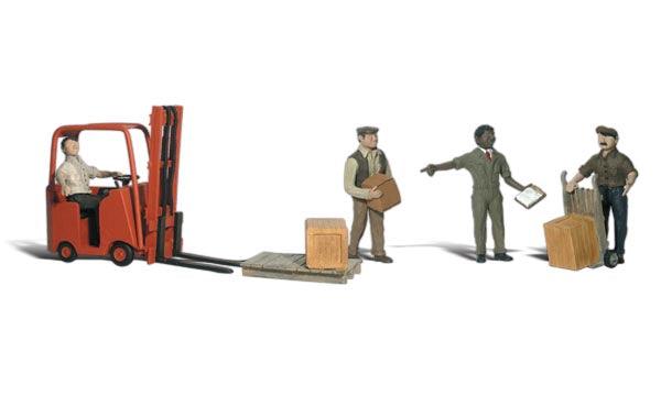 Woodland Scenics A2192 N Train Figures Workers w/Forklift - PowerHobby