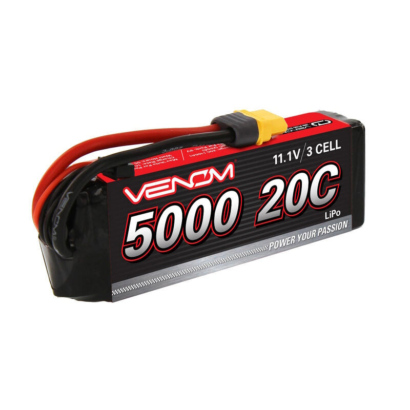 Venom VNR1582 11.1V 5000mAh 3S 20C DRIVE LiPo Battery: UNI 2.0 Plug - PowerHobby