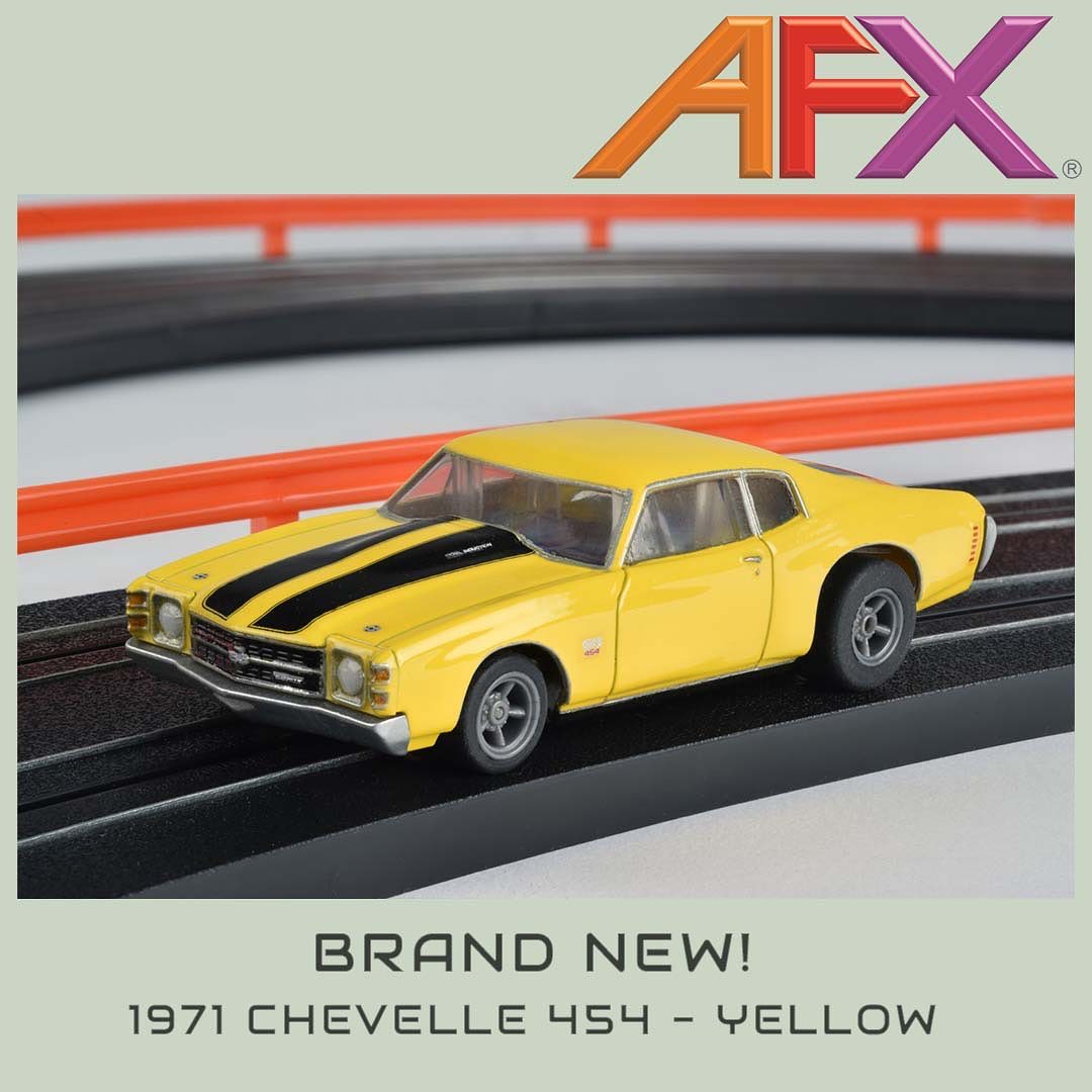 AFX 22050 1971 Chevelle 454 Yellow Mega G+ Ho slot car AFX22050 MegeG+ - PowerHobby