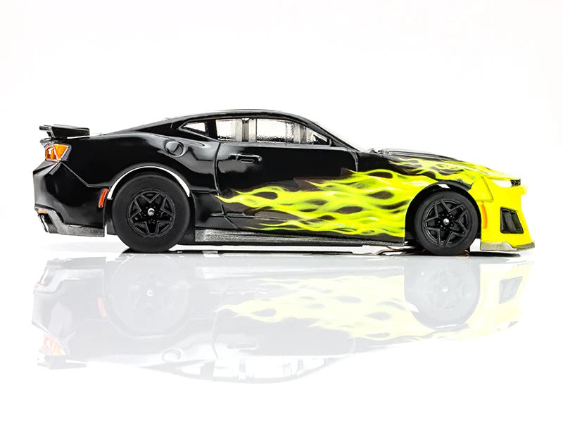 AFX 22060 Camaro ZL1 2021 Wildfire Black/Lime Ho Slot Car - PowerHobby