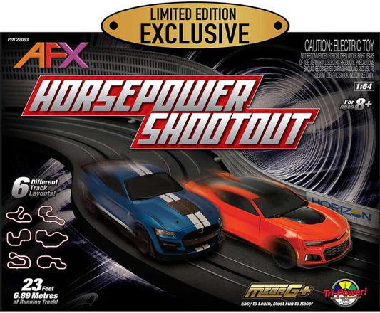 AFX 22063 Racemasters Horsepower Shootout Set HO Slot Racing Sets - PowerHobby