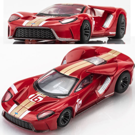 AFX 22067 Ford GT Heritage #16 Red Mega G+ MG+ HO scale slot Car MegaG Plus - PowerHobby