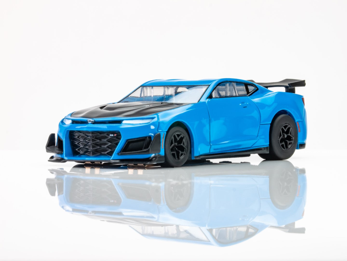 AFX 22079 2021 Chevy Camaro ZL1 Rapid Blue HO Scale Slot Car MegaG Plus - PowerHobby