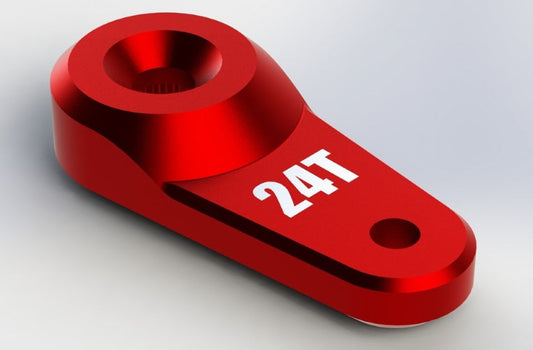 Arrma AR340103 Servo Horn Metal 24T Aluminum Red Nero 6S Nero Fazon - PowerHobby