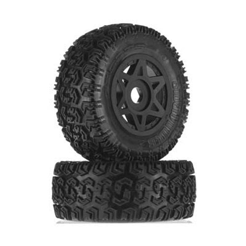 Arrma AR550003 Dboots Sidewinder 2 6S Tires w/Wheels Glued Black Senton 6S - PowerHobby