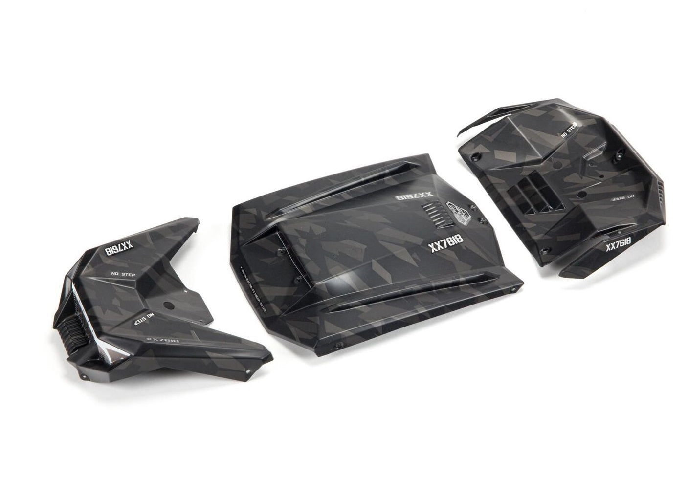 Arrma ARA411023 Exterior Body Panels Painted Black Camo FIRETEAM - PowerHobby