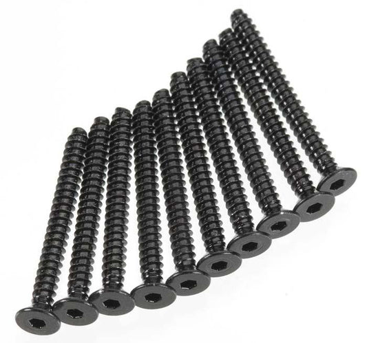 Axial AXA0418 Hex Socket Tapping Flat Head Black M2.6x25mm (10) - PowerHobby