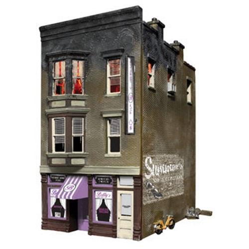 Woodland Scenics BR5051 HO Scale Betty's Burning Building Assembled Built UP - PowerHobby