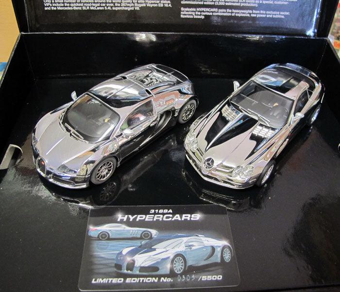 Scalextric C3169 HyperCars Chrome Bugatti Veyron Mercedes Benz SLR Slot - PowerHobby