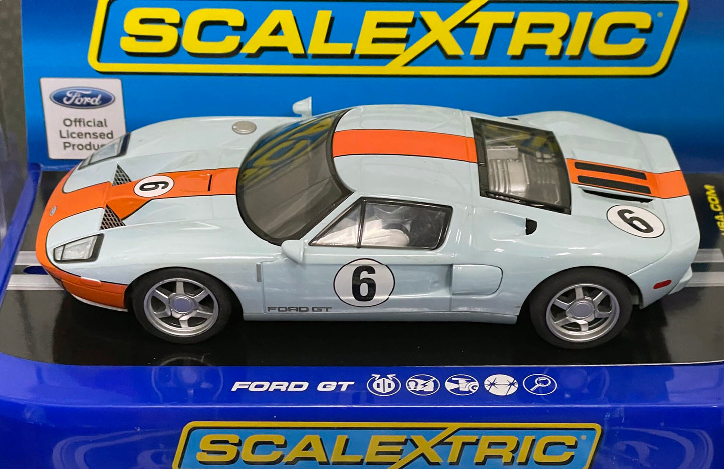 Scalextric C3324 Ford GT Heritage Gulf Livery 2012 USA Exclusive 1/32 Slot Car - PowerHobby