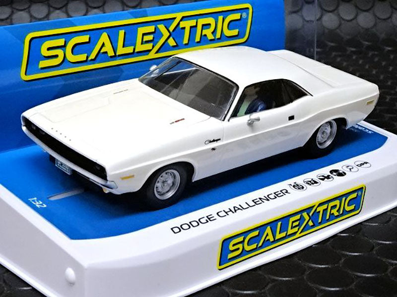 Scalextric C3935 Dodge Challenger White slot Car 1/32 DPR - PowerHobby