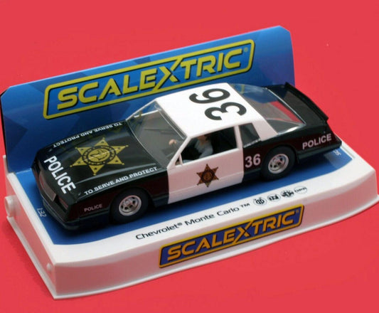 Scalextric C4108 Chevy Monte Carlo County Sheriff Police 1/32 Slot Car DPR - PowerHobby