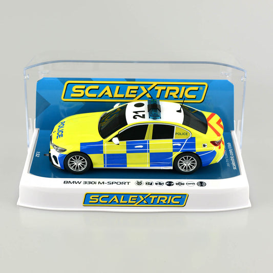 Scalextric C4165 BMW 330i M-Sport UK Police slot Car 1/32 DRP Lights - PowerHobby