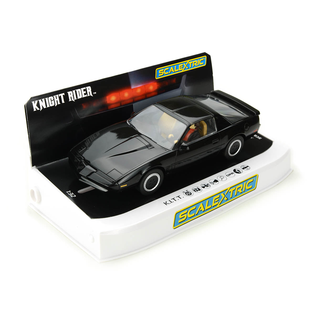 Scalextric C4226 Knight Rider KITT Slot Car 1/32 DPR K.I.T.T. WORKING RED STROBE LIGHT - PowerHobby