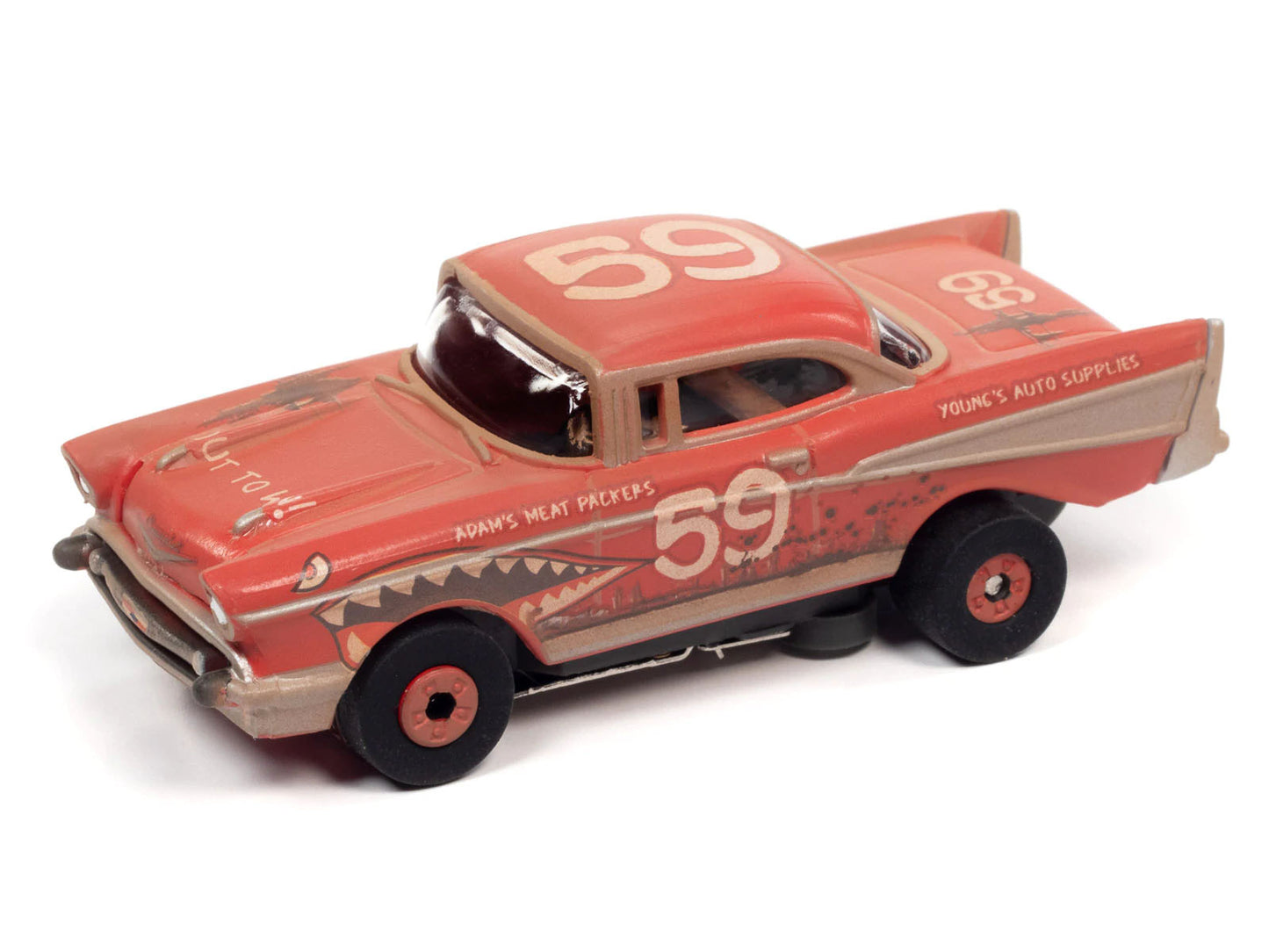 Auto World 1957 Chevy Bel Air Heat Twin Pack Thunderjet Tjet AFX HO Slot Car - PowerHobby