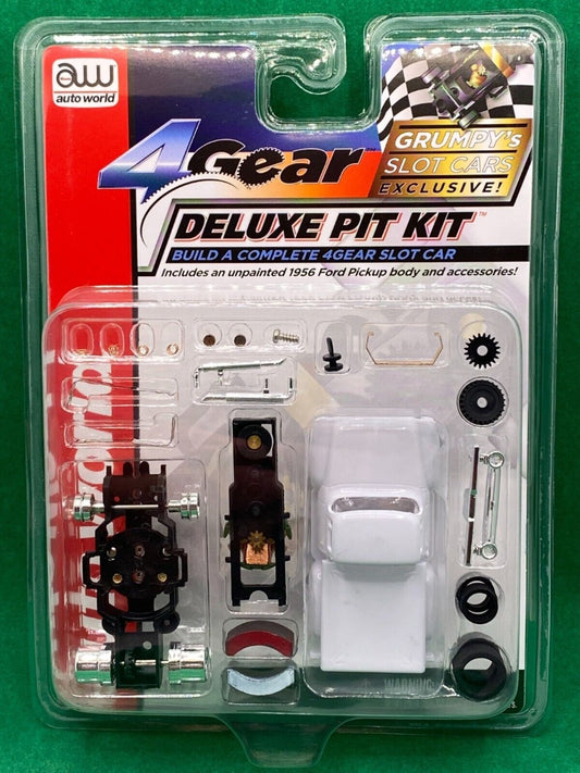 Auto World Exclusive '56 Ford Pickup White Deluxe Pit Kit  for AFX 4Gear 1956 Truck - PowerHobby