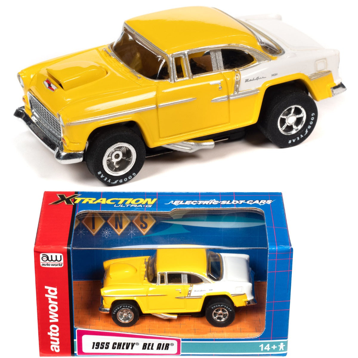 Auto World Exclusive 1955 Chevy Bel Air Xtraction for AFX HO Slot Car CP7983 - PowerHobby