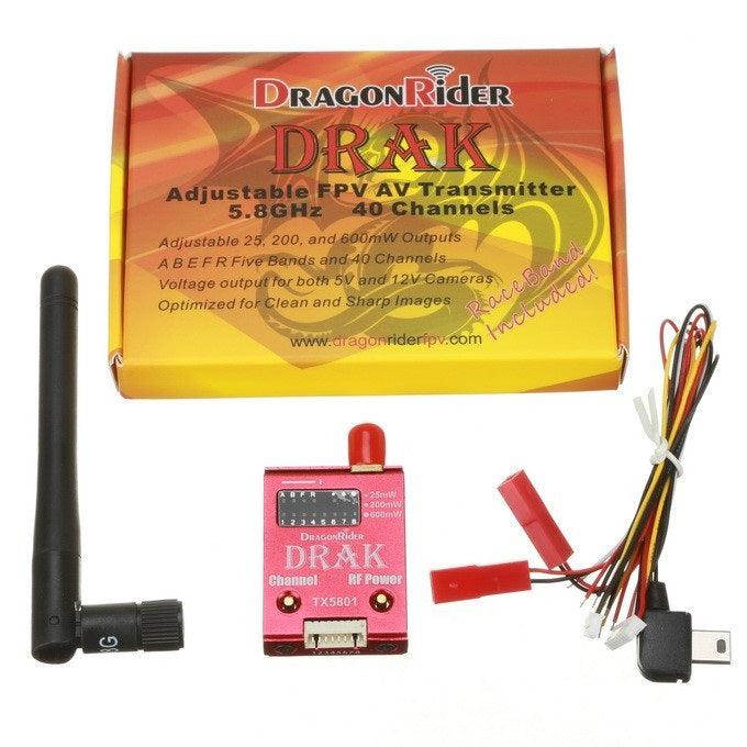 Dragon Rider DRAK 5.8G 40 Channel Adjustable FPV VideoTransmitter QuadCopter - PowerHobby