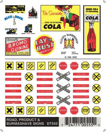 Woodland Scenics DT557 Data Warning Labels & Commercial Signs Train Decal Sheet - PowerHobby