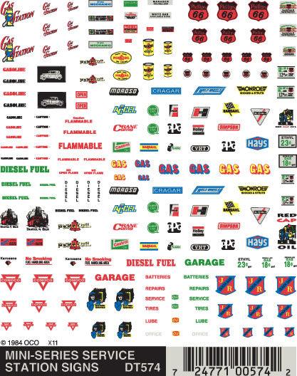 Woodland Scenics DT574 Service Station Signs Train Decal Sheet - PowerHobby