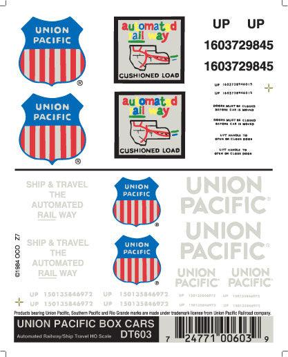 Woodland Scenics DT603 Boxcar Decals Union Pacific HO Train Decal Sheet - PowerHobby