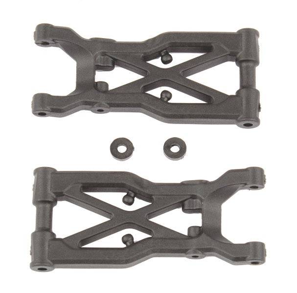 Assoicated 92298 RC10B74.1 Factory Rear Suspension Arms Carbon Fiber - PowerHobby