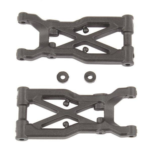 Assoicated 92298 RC10B74.1 Factory Rear Suspension Arms Carbon Fiber - PowerHobby