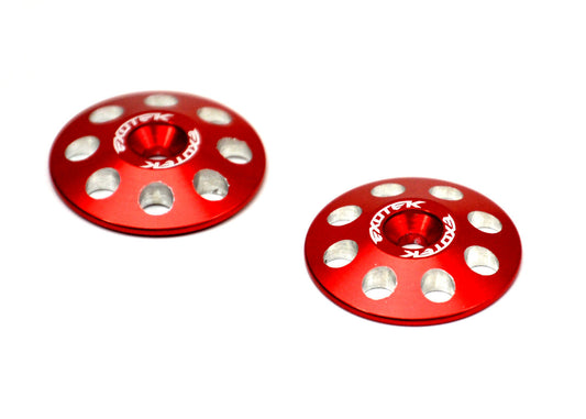 Exotek 1/8 Buggy XL Wing Buttons 22mm (2) Red - PowerHobby