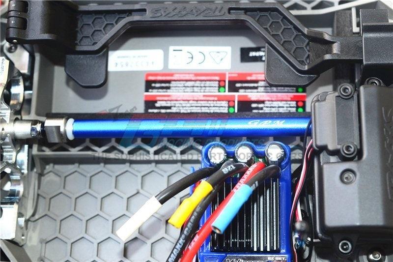 GPM RUS4025S-Blue STAINLESS STEEL+ALUMINUM CENTER DRIVE SHAFT Traxxas Rustler 4x4 / HOSS - PowerHobby