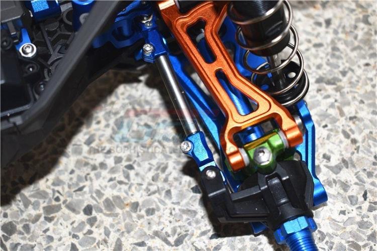 GPM Aluminum Stainless Steel Adjustable Front Steering Tie Rod Blue TRA Maxx - PowerHobby